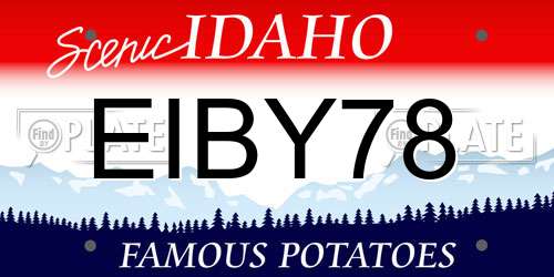 EIBY78 Idaho License Plate