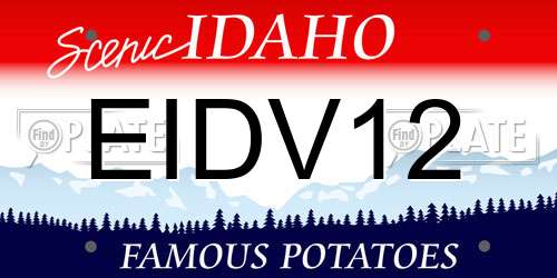 EIDV12 Idaho License Plate