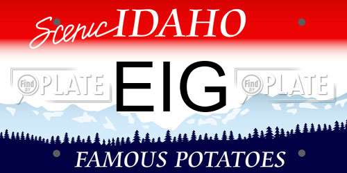 EIG Idaho License Plate