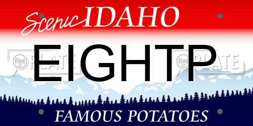 EIGHTP Idaho License Plate