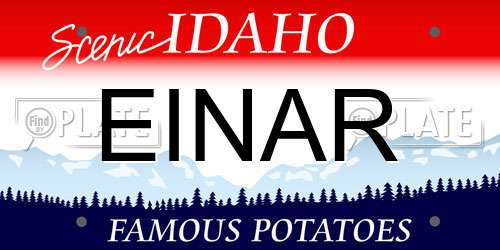 EINAR Idaho License Plate
