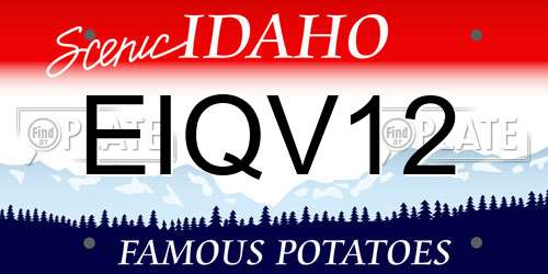 EIQV12 Idaho License Plate