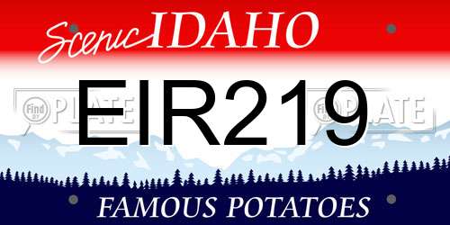 EIR219 Idaho License Plate