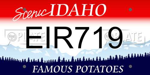 EIR719 Idaho License Plate