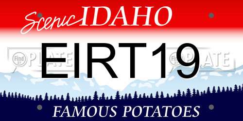 EIRT19 Idaho License Plate