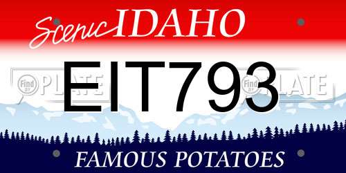 EIT793 Idaho License Plate