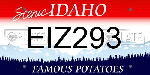 EIZ293 Idaho License Plate