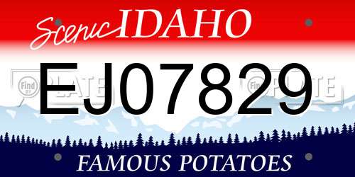 EJ07829 Idaho License Plate