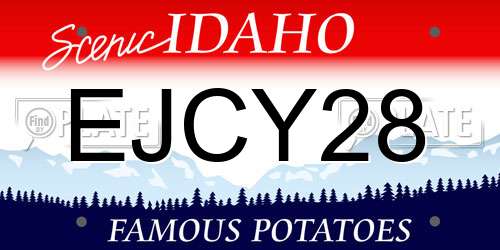 EJCY28 Idaho License Plate