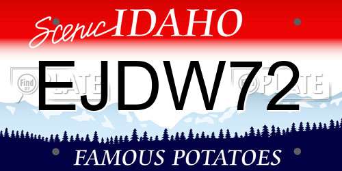 EJDW72 Idaho License Plate