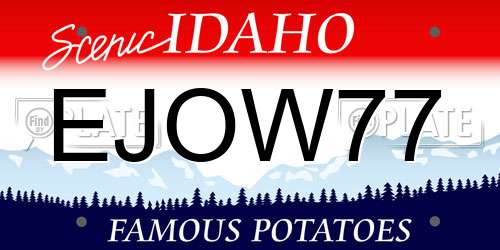 EJOW77 Idaho License Plate