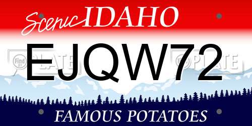 EJQW72 Idaho License Plate