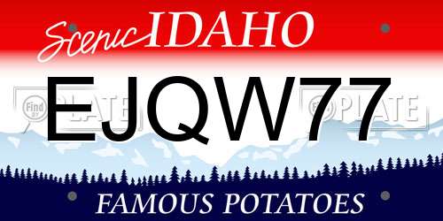EJQW77 Idaho License Plate