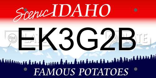 EK3G2B Idaho License Plate