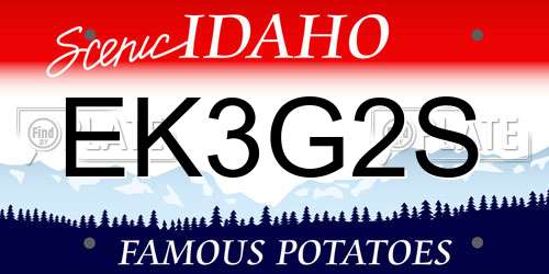 EK3G2S Idaho License Plate
