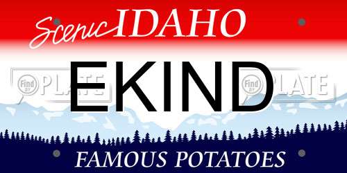 EKIND Idaho License Plate