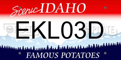 EKL03D Idaho License Plate
