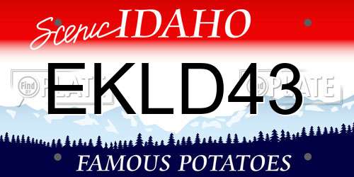 EKLD43 Idaho License Plate