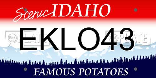 EKLO43 Idaho License Plate