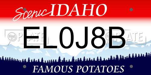 EL0J8B Idaho License Plate