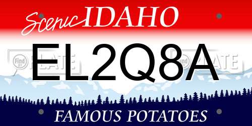 EL2Q8A Idaho License Plate