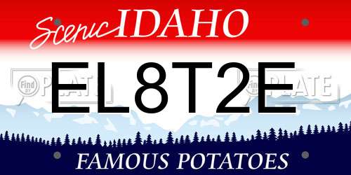 EL8T2E Idaho License Plate