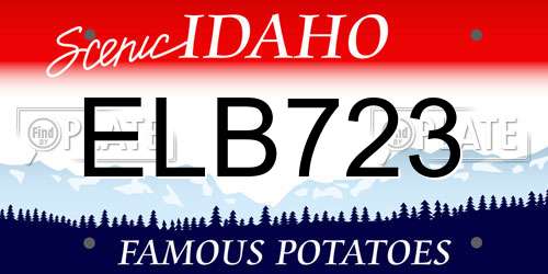 ELB723 Idaho License Plate