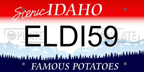 ELDI59 Idaho License Plate
