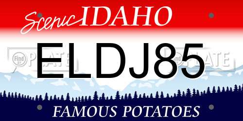 ELDJ85 Idaho License Plate