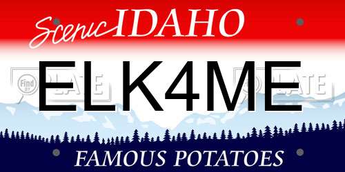 ELK4ME Idaho License Plate