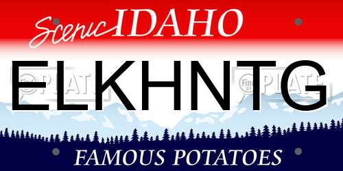 ELKHNTG Idaho License Plate