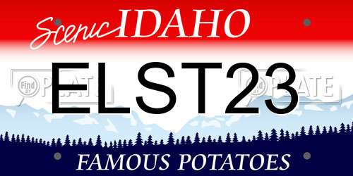 ELST23 Idaho License Plate