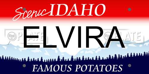 ELVIRA Idaho License Plate