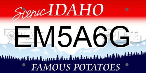 EM5A6G Idaho License Plate