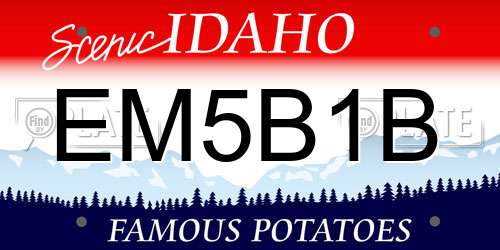 EM5B1B Idaho License Plate