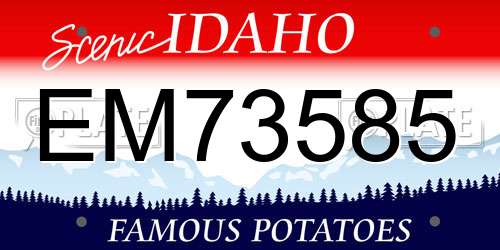 EM73585 Idaho License Plate