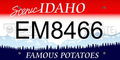 EM8466 Idaho License Plate