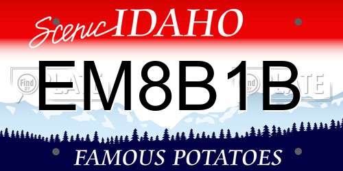EM8B1B Idaho License Plate