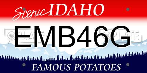 EMB46G Idaho License Plate