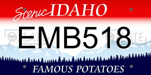 EMB518 Idaho License Plate