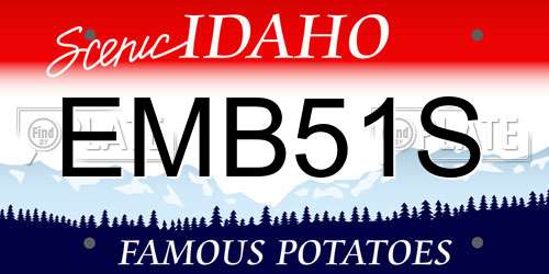 EMB51S Idaho License Plate