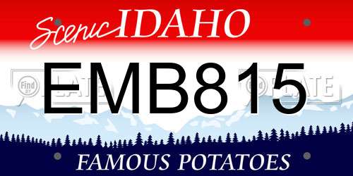 EMB815 Idaho License Plate