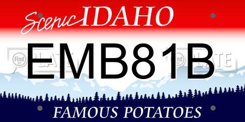 EMB81B Idaho License Plate