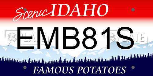 EMB81S Idaho License Plate