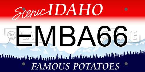 EMBA66 Idaho License Plate