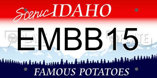 EMBB15 Idaho License Plate