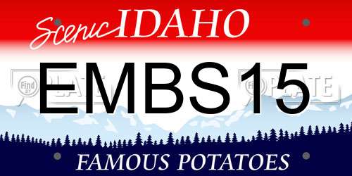 EMBS15 Idaho License Plate
