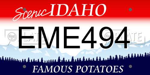 EME494 Idaho License Plate