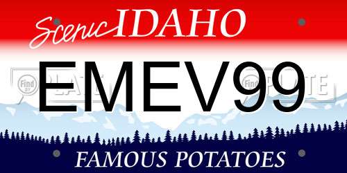 EMEV99 Idaho License Plate
