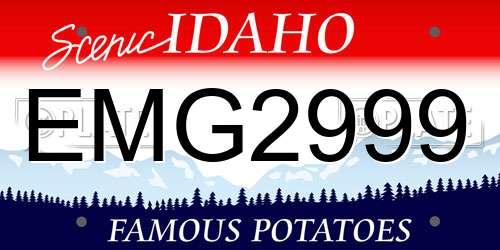 EMG2999 Idaho License Plate